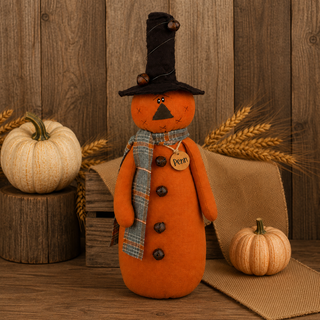 Penn the Jingle Bell Jack-O-Lantern | 15" Primitive Fall Jack-O-Lantern Shelf Sitter