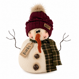 Banks the Snowman | 9" Primitive Christmas Shelf Sitter