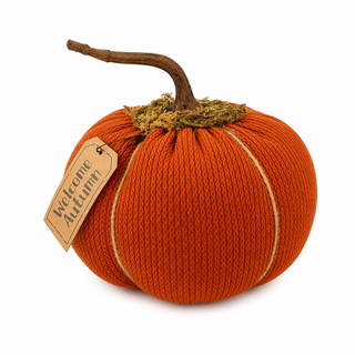 Welcome Autumn Jumbo Round Pumpkin 8" | Primitive Fall Decor