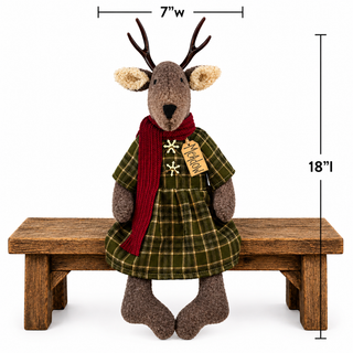Meadow the White Tailed Deer | 18" Primitive Christmas Deer Decor