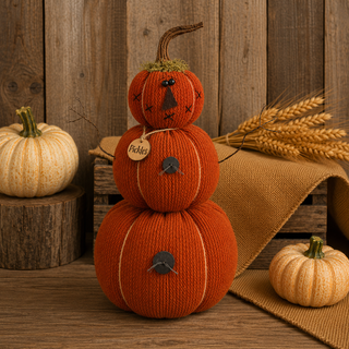 Pickles the Puffy Pumpkin 14.75" | Primitive Fall Decor