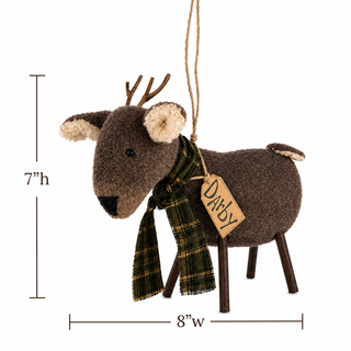 Darby the White Tailed Deer Ornament | 7" Primitive Christmas Ornament