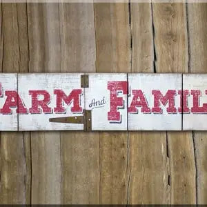 Farm and Family Hanging Hinged Sign