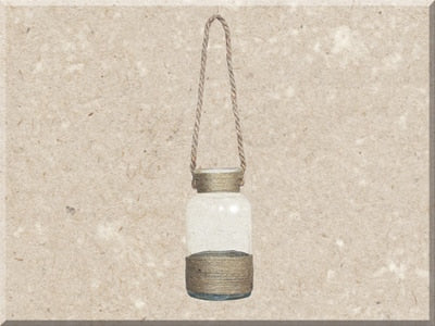 Medium Hanging Glass w/Jute