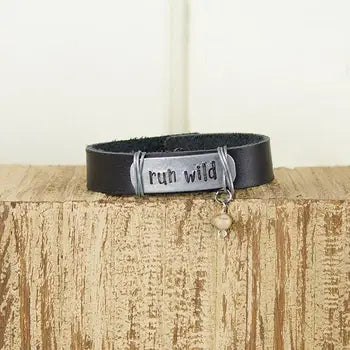 Run Wild Black Leather Bracelet