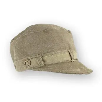 Vicki Sand Canvas Military Hat