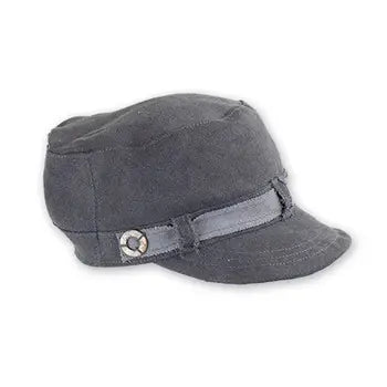 Vicki Grey Canvas Military Hat