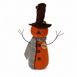 Ping the Jingle Bell Jack-O-Lantern | 11" Primitive Fall Jack-O-Lantern Shelf Sitter