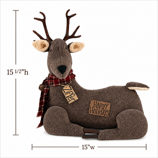 Zipper the White Tailed Deer | 15.5" Primitive Christmas Deer Decor