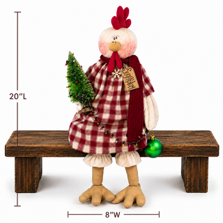 Sugarplum the Tree Trimming Hen 20" Primitive Christmas Decor