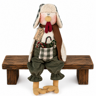 Eggnog the Candy Cane Rooster 19" Primitive Christmas Decor