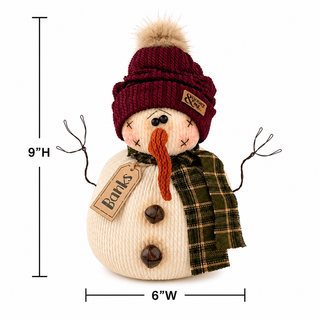 Banks the Snowman | 9" Primitive Christmas Shelf Sitter