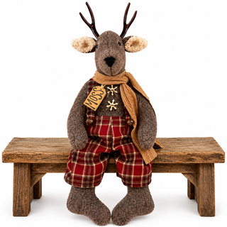 Moss the White Tailed Deer | 18" Primitive Christmas Deer Decor