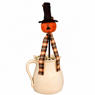 Jingle Bell Jack-O-Lantern Wand 16" | Primitive Fall Decor