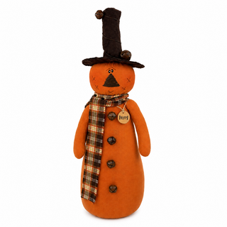 Perry the Jingle Bell Jack-O-Lantern | 18.5" Primitive Fall Jack-O-Lantern Shelf Sitter