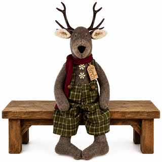 Birch the White Tailed Deer | 25" Primitive Christmas Deer Decor