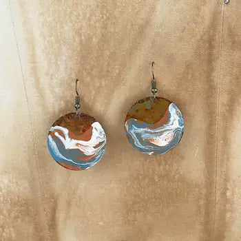 Round Earrings - Desert Swirl