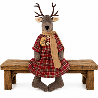Maple the White Tailed Deer | 25" Primitive Christmas Deer Decor