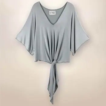 Paige - Tie Front Kimono - Stone