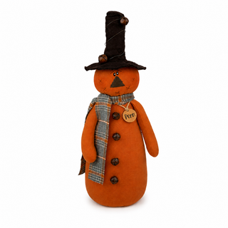 Penn the Jingle Bell Jack-O-Lantern | 15" Primitive Fall Jack-O-Lantern Shelf Sitter