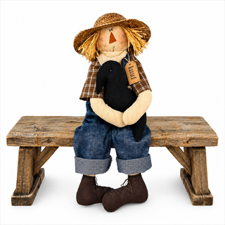Tassel the Scarecrow with Crow 21" | Primitive Fall Decor
