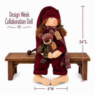 Holly & Beary - Design Week Collaboration | 24" Primitive Christmas Bear Decor