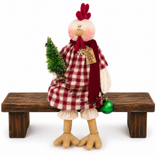 Sugarplum the Tree Trimming Hen 20" Primitive Christmas Decor