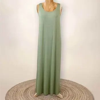 Phoebe - Tank Maxi Dress - Cactus Green