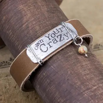 Own Your Crazy Tan Leather Bracelet