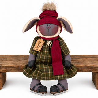 Figgy the Ice Skating Sheep 20" Primitive Christmas Decor