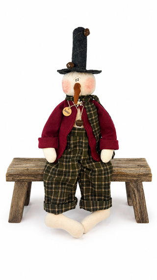 Junior the Jingle Bell Snowman 24" Primitive Christmas Decor