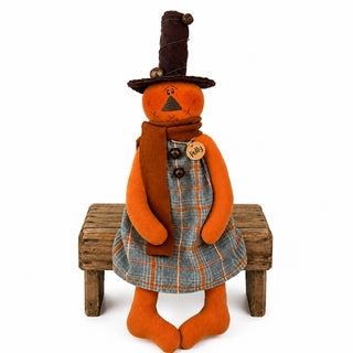 Polly the Jingle Bell Jack-O-Lantern 18" | Primitive Fall Decor