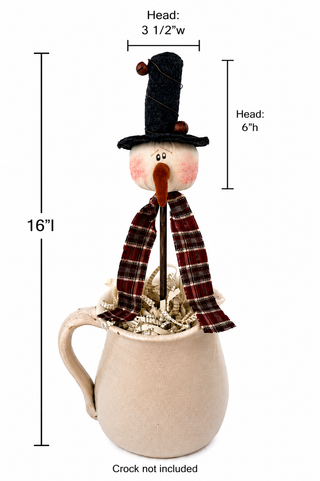 Jingle Bell Snowman Wand 16" Primitive Christmas Decor