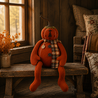 Panko the Puffy Pumpkin 19" | Primitive Fall Decor
