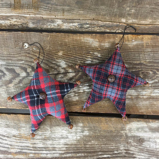 Large Plaid Star Ornament/Tree Topper Set (2A)