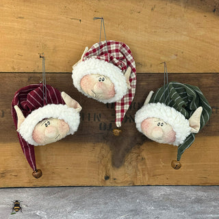 Baby Elf Head Ornament Set (3A)