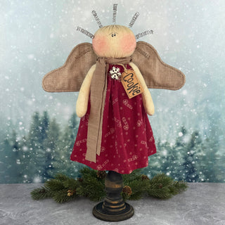 Cookie the Christmas Angel on Large Spindle