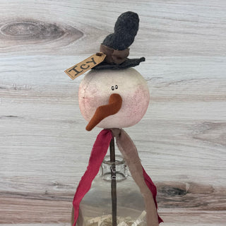 Icy-Prim Snowman with Hat Wand