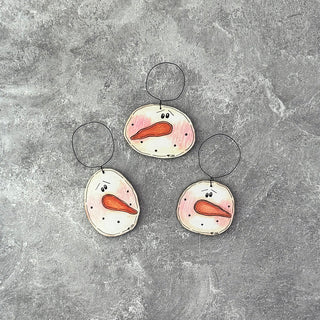 Small Snowman Head Doodle Ornament Set (3A)