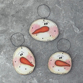 Medium Snowman Head Doodle Ornament Set (3A)