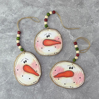 Large Hanging Snowman Head  Doodle with Beads (Sold Separately)