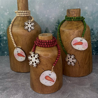 Dangle Snowman Head with Snowflake Doodle Garland Sold Separately