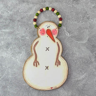 Hanging  Simple Snowman Doodle with Beads