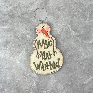 Large  Magic Hat Snowman Ornament