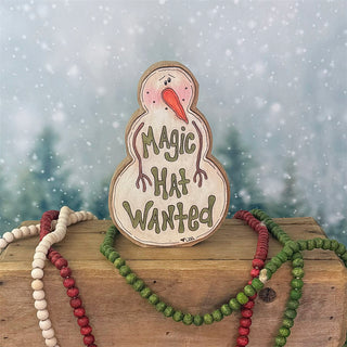 Small Magic Hat Snowman Doodle Sitter