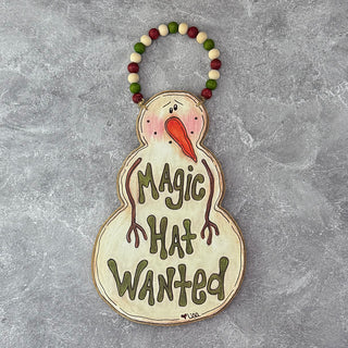 Hanging Magic Hat Snowman Doodle with Beads