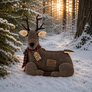 Zipper the White Tailed Deer | 15.5" Primitive Christmas Deer Decor