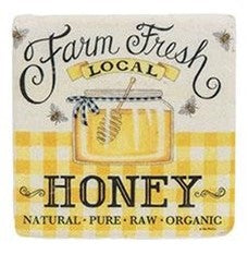 Farm Fresh Local Honey Resin Coasters Set of Two