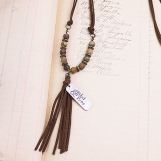 E18247 Wild and Free Dark Tassel Necklace