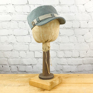 E19833 Vicki Slate Canvas Military Hat
